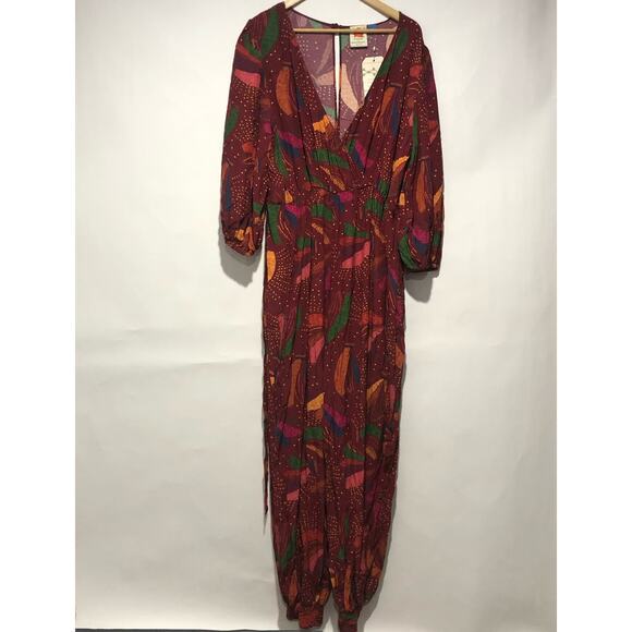 Anthropologie X Farm Rio Wrap Jumpsuit Multicolor Size XL - Picture 6 of 12